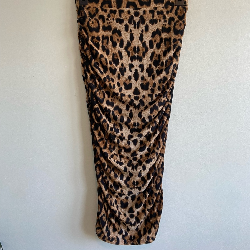 VFShow Ruched Ruffled Animal Print Skirt - Picture 3 of 9
